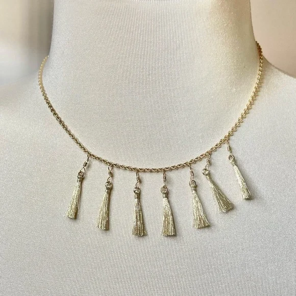 J.Crew Dainty Gold Tassel Necklace - Picture 1 of 8